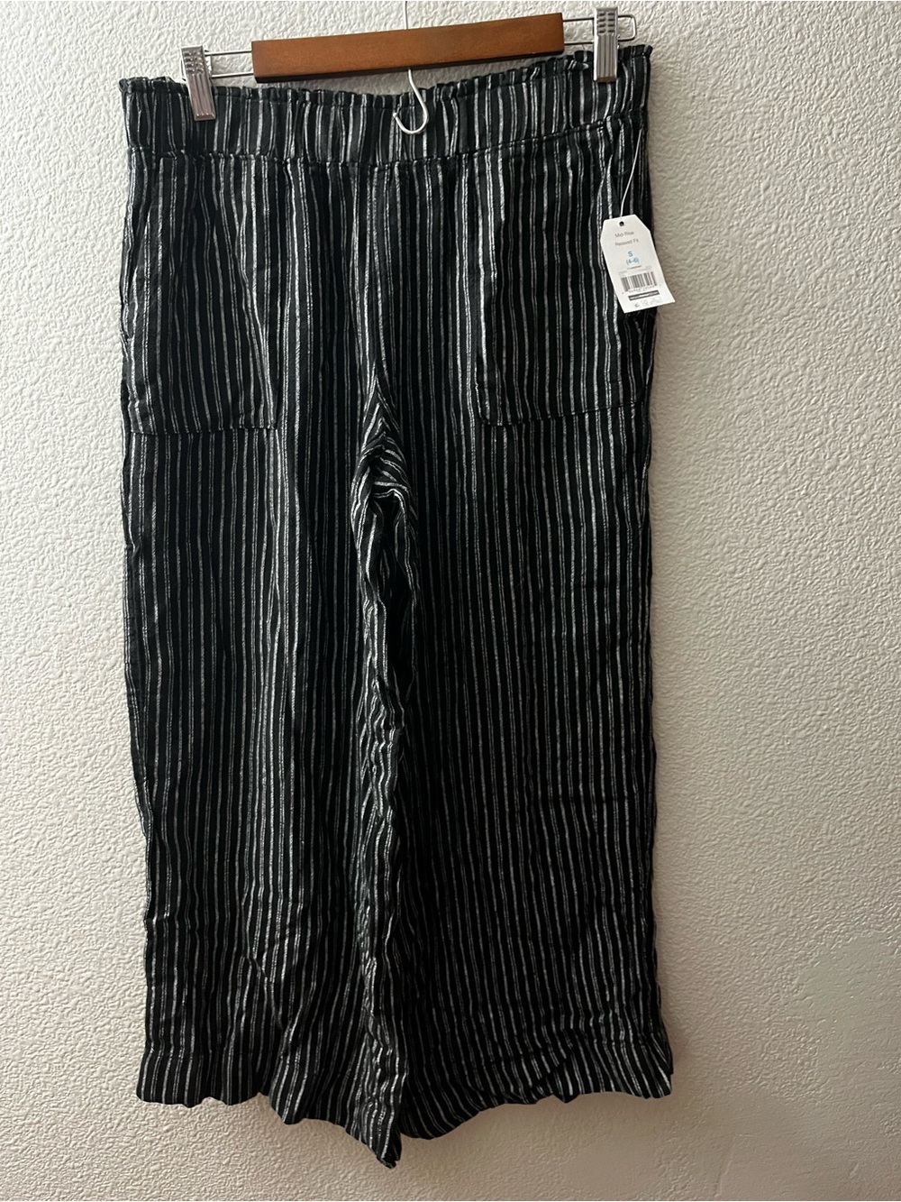 Time & Tru Linen Rayon Wide Leg Pull On Pants Size Small Medium
